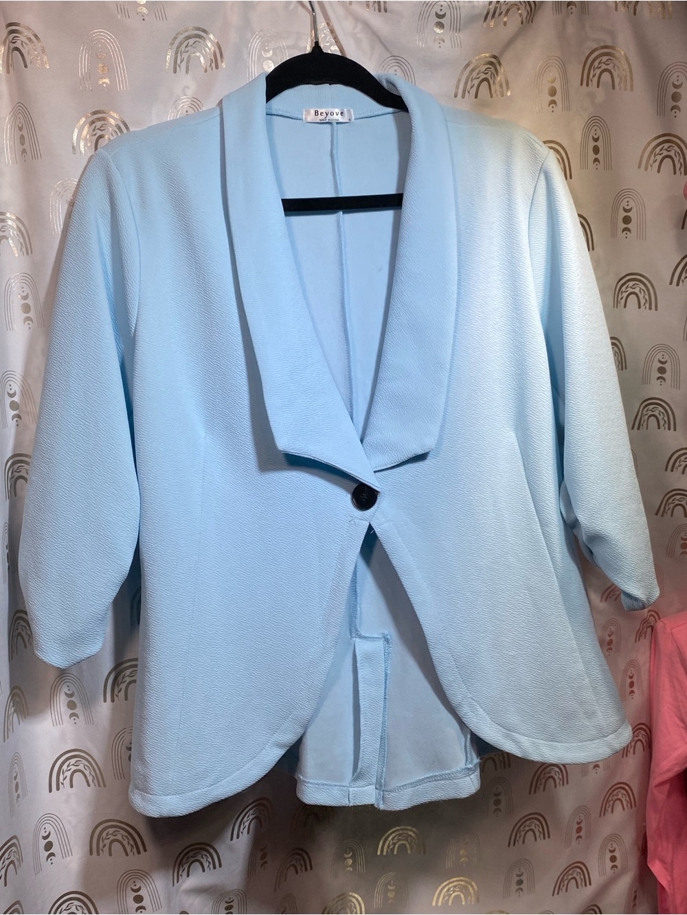 Beyove Light Blue Open-Front Blazer Jacket